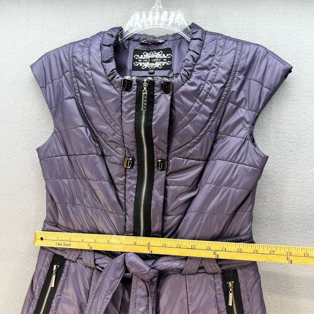NUI Very Vest Women's Size 46 (8) Purple Belted Puffer Fitted Preppy Romantic - Picture 6 of 11